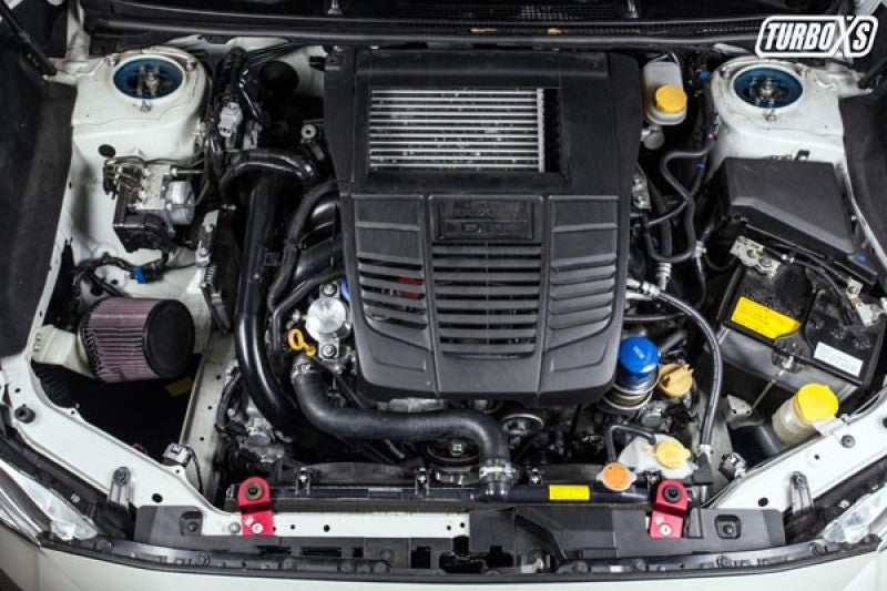 Turbo XS W15-RADSTAY-RED - 15-16 Subaru WRX/STI Billet Aluminum Radiator Stay Red