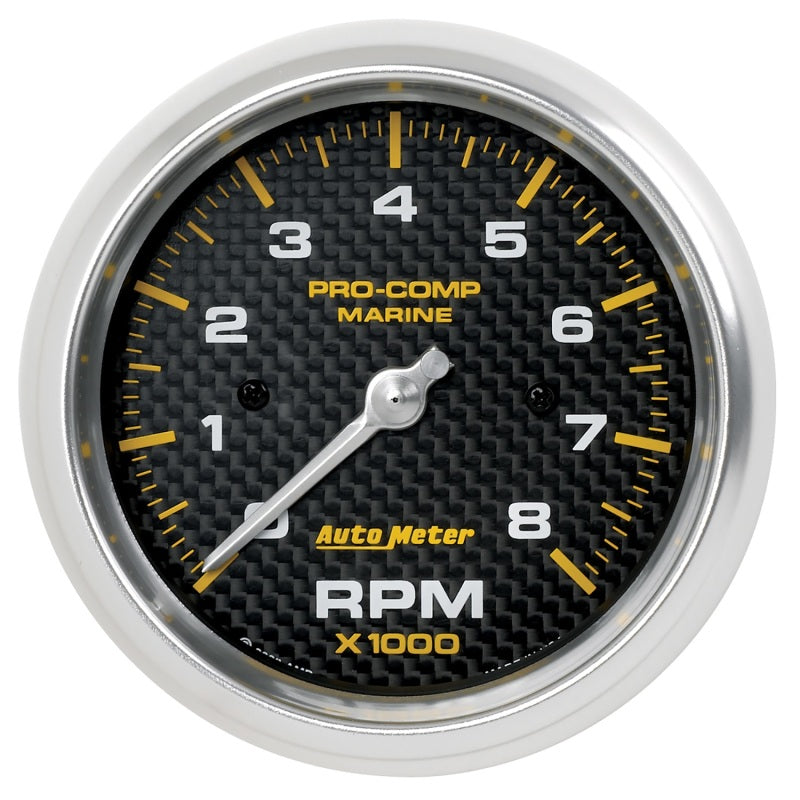 AutoMeter 200779-40 - Autometer Marine Carbon Fiber 3-3/8in 8k RPM Tachometer