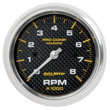 Load image into Gallery viewer, AutoMeter 200779-40 - Autometer Marine Carbon Fiber 3-3/8in 8k RPM Tachometer