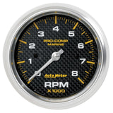 AutoMeter 200779-40 - Autometer Marine Carbon Fiber 3-3/8in 8k RPM Tachometer
