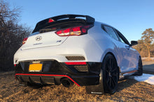 Load image into Gallery viewer, Rally Armor MF57-UR-BLK/WH FITS: 2019+ Hyundai Veloster N UR Black Mud Flap w/ White Logo