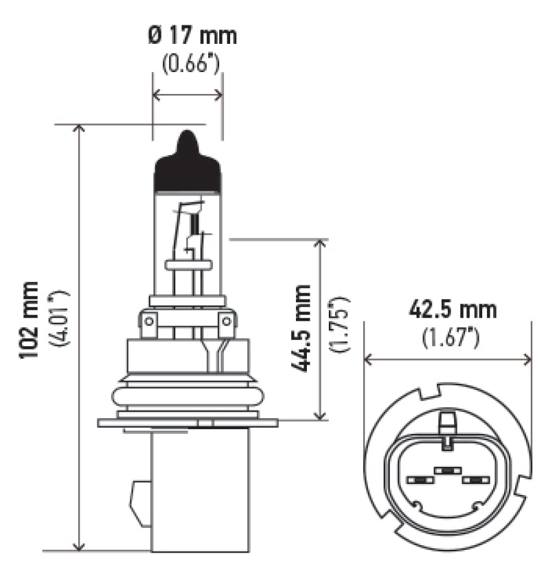 Hella H71070387 - Optilux XB White Halogen Bulbs HB5 9007 12V 100/80W (2 pack)