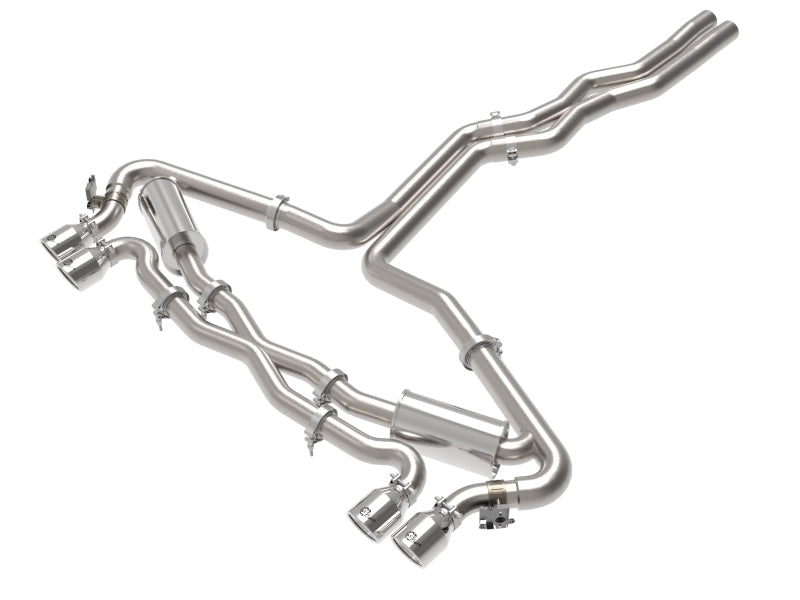 aFe 49-36448-P FITS 20-22 Audi RS6 Avant V8 4L(tt) MACH Force-Xp 3in to 2.5in 304 SS Cat-Back Exhaust w/Polished Tip