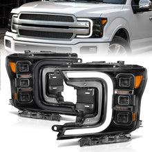 Load image into Gallery viewer, ANZO 111520 FITS: ANZO 18-20 Ford F-150 Full Led Projector Smoke Bar Style Headlights Black Amber