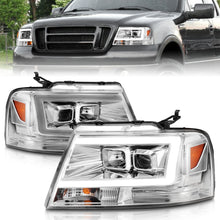 Load image into Gallery viewer, ANZO 111542 -  FITS: 2004-2008 Ford F-150 Projector Headlights w/ Light Bar Chrome Housing