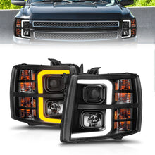 Load image into Gallery viewer, ANZO 111545 -  FITS: 2007-2013 Chevrolet Silverado 1500 Projector w/ Light Bar Black Housing w/ Sequential