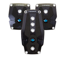 Load image into Gallery viewer, NRG PDL-200BK - Brushed Aluminum Sport Pedal M/T Black w/Black Rubber Inserts