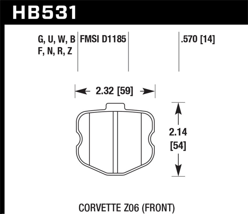 Hawk 2010-2013 Chevrolet Corvette Grand Sport HPS 5.0 Front Brake Pads - free shipping - Fastmodz