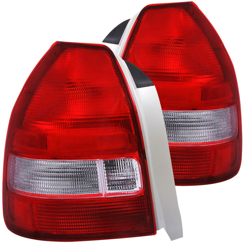 ANZO - [product_sku] - ANZO 1996-2000 Honda Civic Taillights Red/Clear - Fastmodz