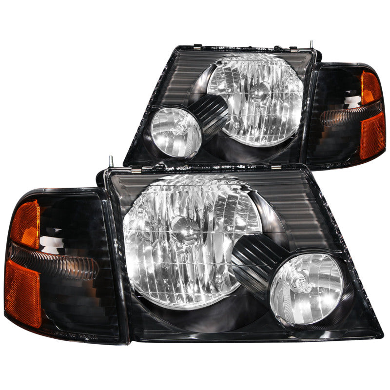 ANZO - [product_sku] - ANZO 2002-2005 Ford Explorer Crystal Headlights Black w/ Corner Lights 2pc - Fastmodz