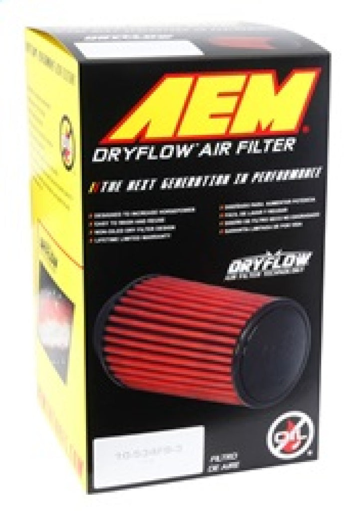 AEM Induction 21-203D-XK - AEM DryFlow Air FilterRound Tapered 5in Top OD x 6 Base OD x 5.563in H x 3in Flange ID