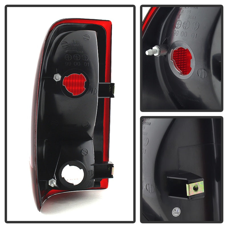 SPYDER 9028762 - Xtune Dodge Dakota 1997-2004 OEM Style Tail Lights -Red Smoked ALT-JH-DDAK97-OE-RSM