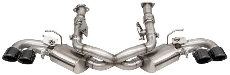 CORSA Performance 21103BLK FITS Corsa 2020 Corvette C8 3in Valved Cat-Back 4.5in Blk Quad Tips Fits Factory Perf Exhaust Deletes AFM