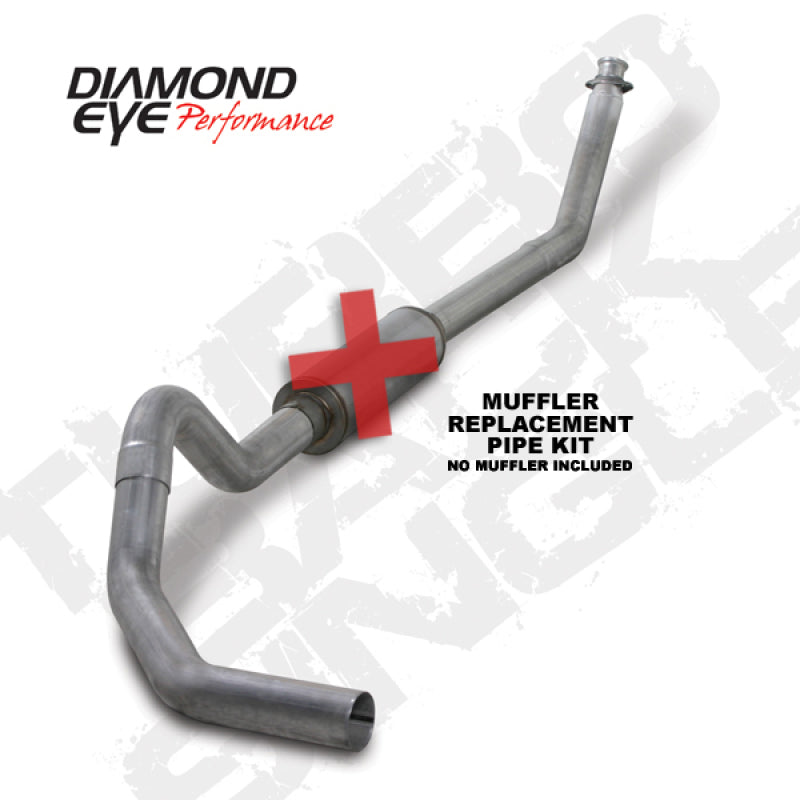 Diamond Eye Performance K4212A-RP - Diamond Eye KIT 4in TB MFLR RPLCMENT PIPE SGL AL: 94-02 DODGE CUMMINS 5.9L