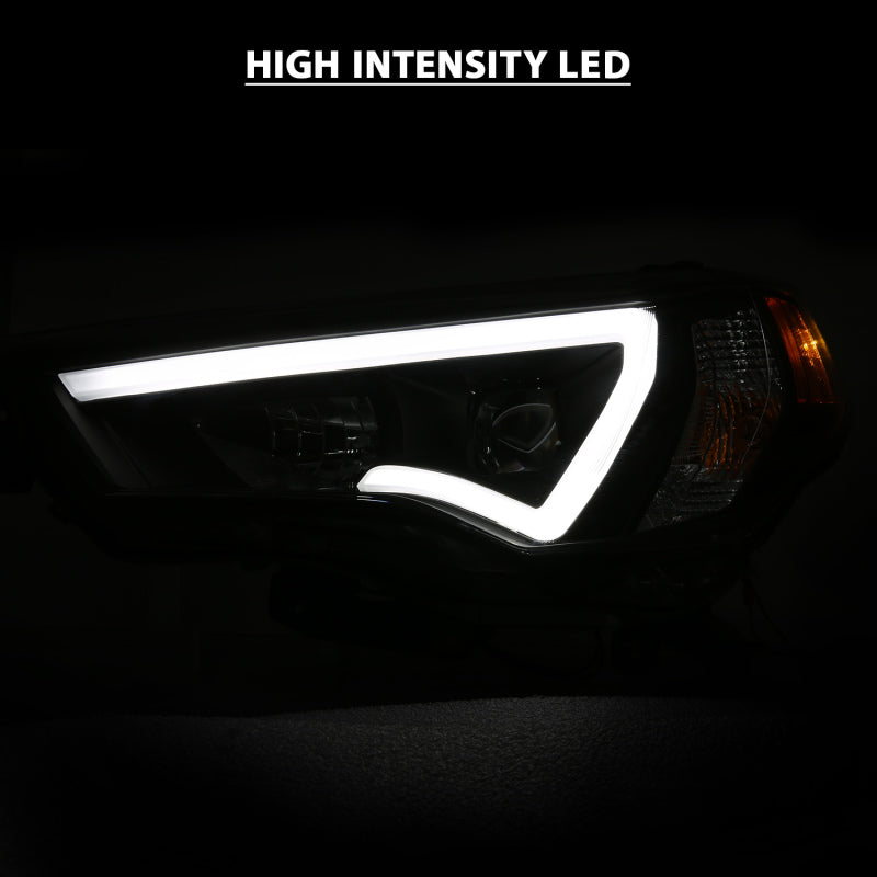 ANZO FITS: 14-18 Toyota 4 Runner Plank Style Projector Headlights Black w/ Amber