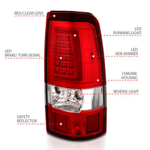 Load image into Gallery viewer, ANZO 311332 FITS 1999-2002 Chevy Silverado 1500 LED Taillights Plank Style Chrome With Red/Clear Lens