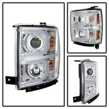 Load image into Gallery viewer, SPYDER 5079480 - Spyder Chevy Silverado 1500 14-16 Projector Headlights Light Bar DRL Chrm PRO-YD-CS14-LBDRL-C