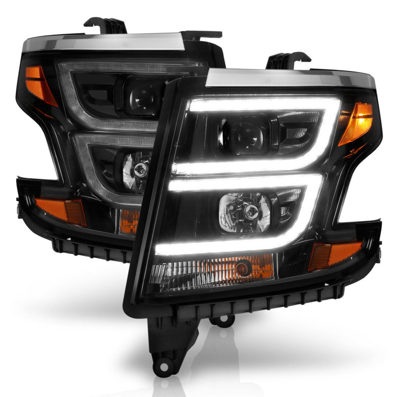 ANZO 111492 -  FITS: 2015-2020 Chevy Tahoe Projector Headlights Plank Style Black w/DRL