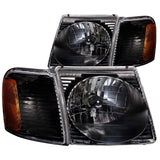 ANZO 111041 FITS: 2001-2005 Ford Explorer Crystal Headlights Black