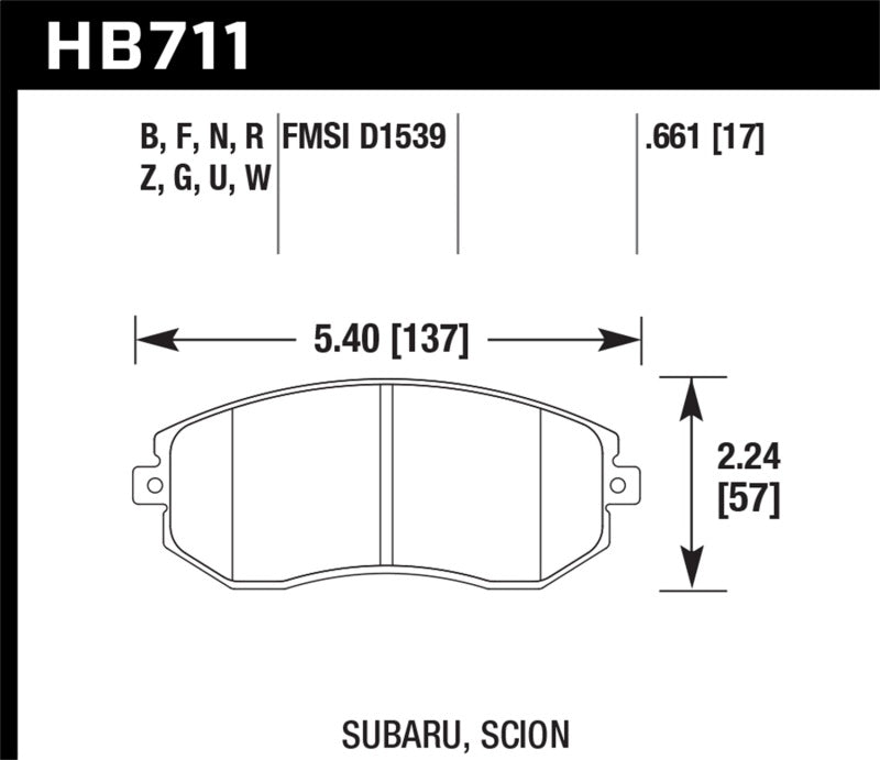 Hawk 13 Subaru BRZ / 13 Scion FR-S HP Plus Front Street Brake Pads - free shipping - Fastmodz