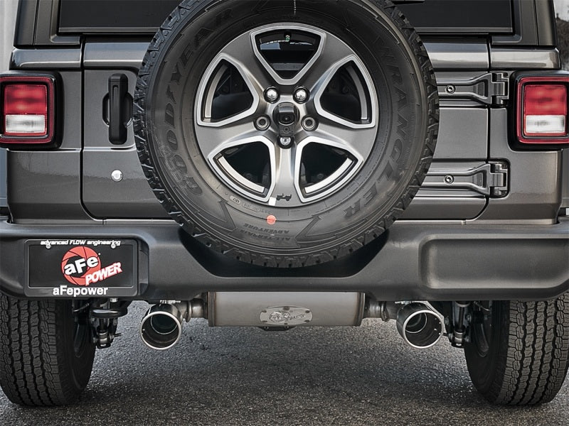 aFe Rebel Series 2.5in 409 SS Axle-Back Exhaust w/ Polished Tips 2018+ Jeep Wrangler (JL) V6 3.6L