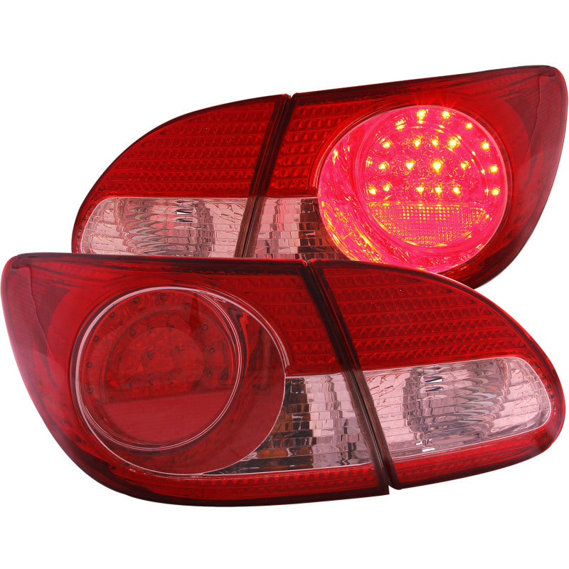 ANZO - [product_sku] - ANZO 2003-2008 Toyota Corolla LED Taillights Red Clear 4pc - Fastmodz