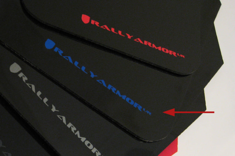 Rally Armor MF1-UR-BLK/BL FITS: 02-07 Subaru WRX/STI/RS/2.5i (wagons req mod) UR Black Mud Flap w/ Blue Logo