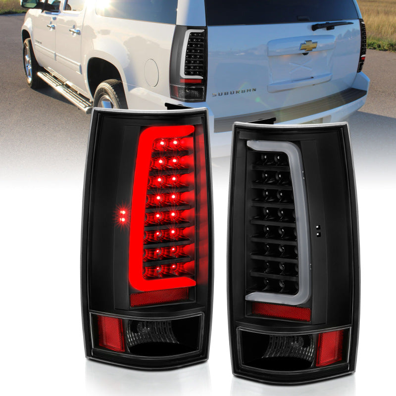 ANZO 311321 -  FITS: 2007-2014 Chevy Tahoe LED Taillight Plank Style Black w/Clear Lens