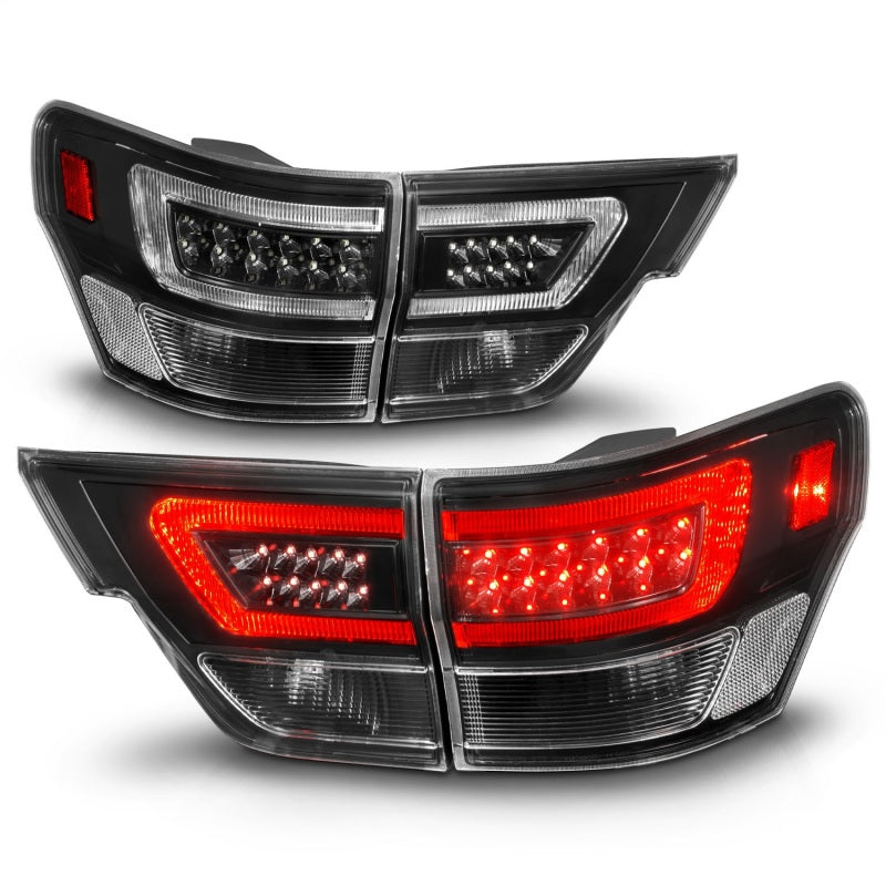 ANZO 311439 FITS 11-13 Jeep Grand Cherokee LED Taillights w/ Lightbar Black Housing/Clear Lens 4pcs