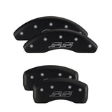 MGP 14240SCR5RD - 4 Caliper Covers Engraved Front Gen 5/Camaro Engraved Rear Gen 5/RS Red finish silver ch