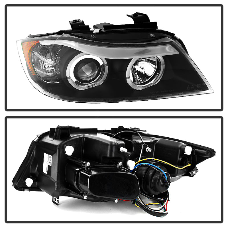 SPYDER 5009005 - Spyder BMW E90 3-Series 06-08 Projector LED Halo Amber Reflctr Rplc Bulb Blk PRO-YD-BMWE9005-AM-BK