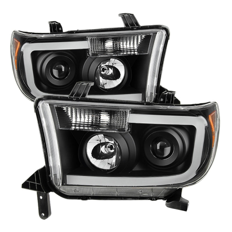 SPYDER 9027888 - Xtune Toyota Tundra 07-13 LED Light Bar Projector Headlights Black PRO-JH-TTU07-LED-BK