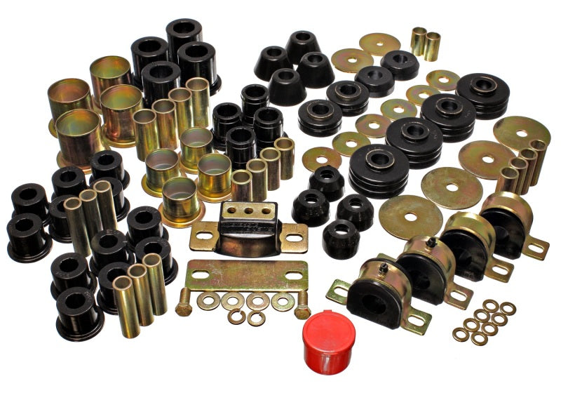 Energy Suspension 3.18109G - 73-80 Chevrolet / GMC 2WD 1/2 Ton Pickup Black Hyper-flex Master Bushing Set