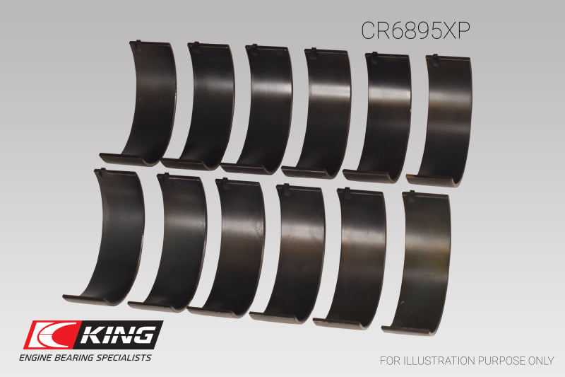 King Engine Bearings CR6895XP0.25 - King Ford Ecoboost 3.5L V6 (Size 0.25) pMaxBlack Coated Connecting Rod Bearing Set