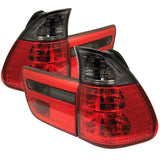 SPYDER 5000842 - Spyder BMW E53 X5 00-06 4PCS Euro Style Tail Lights- Red Smoke ALT-YD-BE5300-RS