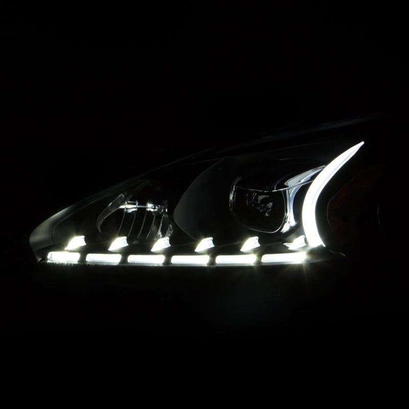 ANZO - [product_sku] - ANZO 2013-2014 Nissan Altima Projector Headlights w/ Plank Style Design Black - Fastmodz