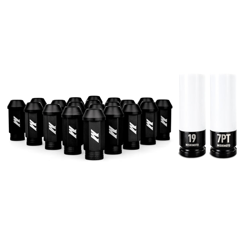 Mishimoto MMLG-15-20LBK - Aluminum Locking Lug Nuts M12x1.5 20pc Set Black