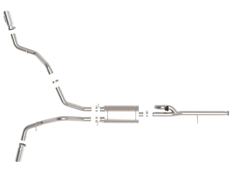 aFe 49-34132-P FITS Gemini XV 3in 304SS CB Exhaust w/ Cutout 14-19 GM Trucks 4.3/5.3L w/ Pol Tips - CrewCab/Extended