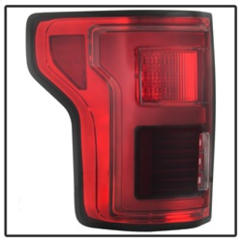 SPYDER 5085320 - Spyder 15-18 Ford F-150 LED Tail Lights (w/Blind Spot)Red Clear (ALT-YD-FF15015BS-LBLED-RC)