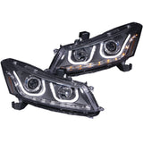 ANZO 121483 FITS: 2008-2012 Honda Accord Projector Headlights w/ U-Bar Black