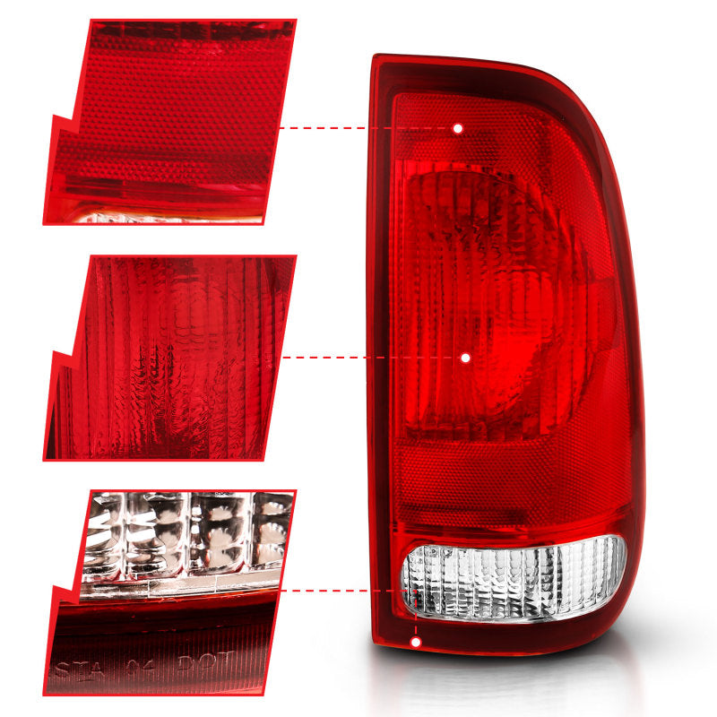 ANZO 311307 -  FITS: 1997-2003 Ford F-150 Taillight Red/Clear Lens (OE Replacement)