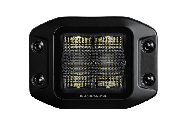 Hella 358176831 - Universal Black Magic 3.2in L.E.D. Cube KitFlood Beam (Flush Mount)