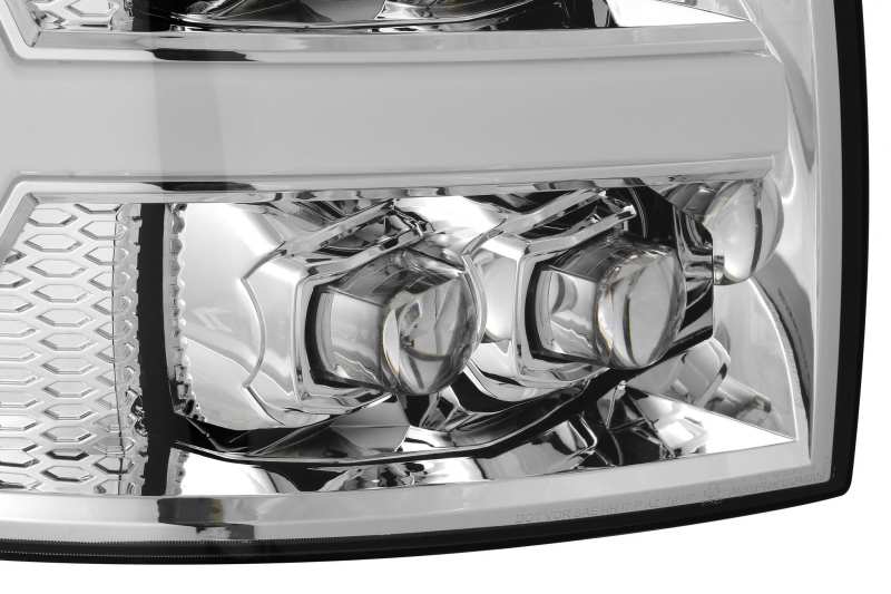 AlphaRex 880207 FITS 07-13 Chevy 1500HD NOVA LED Proj Headlights Plank Style Chrm w/Activ Light/Seq Signal