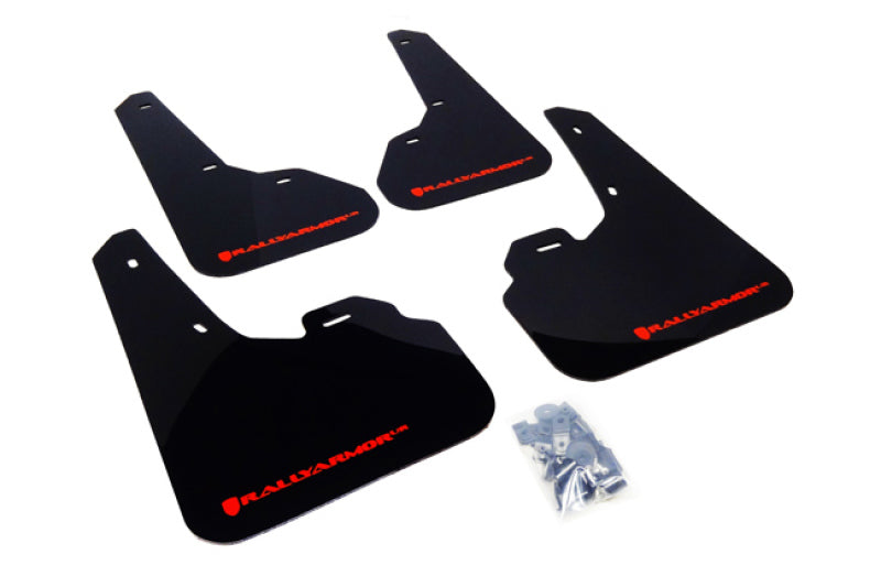 Rally Armor MF17-UR-BLK/RD FITS: 2010+ Mazda3/Speed3 UR Black Mud Flap w/ Red Logo