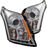 ANZO 111307 FITS: 2010-2015 Cadillac Srx Projector Headlights w/ Plank Style Design Chrome