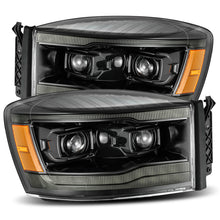 Load image into Gallery viewer, AlphaRex 880533 - 06-08 Dodge Ram 1500HD LUXX LED Projector Headlights Plank Style Alpha Blk w/Seq Signal/DRL