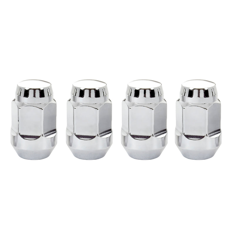 McGard 64010 FITS Hex Lug Nut (Cone Seat Bulge Style) 1/2-20 / 3/4 Hex / 1.45in. Length (4-pack) - Chrome