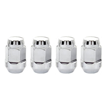 Load image into Gallery viewer, McGard 64010 FITS Hex Lug Nut (Cone Seat Bulge Style) 1/2-20 / 3/4 Hex / 1.45in. Length (4-pack) - Chrome
