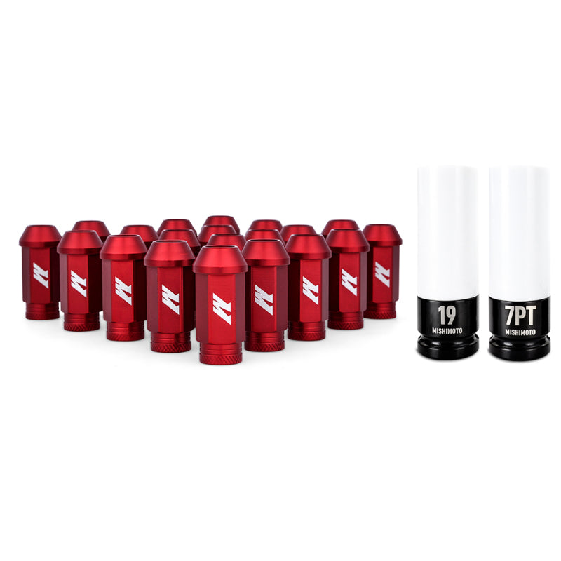 Mishimoto MMLG-15-20LRD - Aluminum Locking Lug Nuts M12x1.5 20pc Set Red