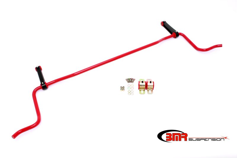 BMR Suspension SB023R - BMR 05-10 S197 Mustang Rear Solid 22mm Sway Bar Kit w/ Bushings & Billet Links Red